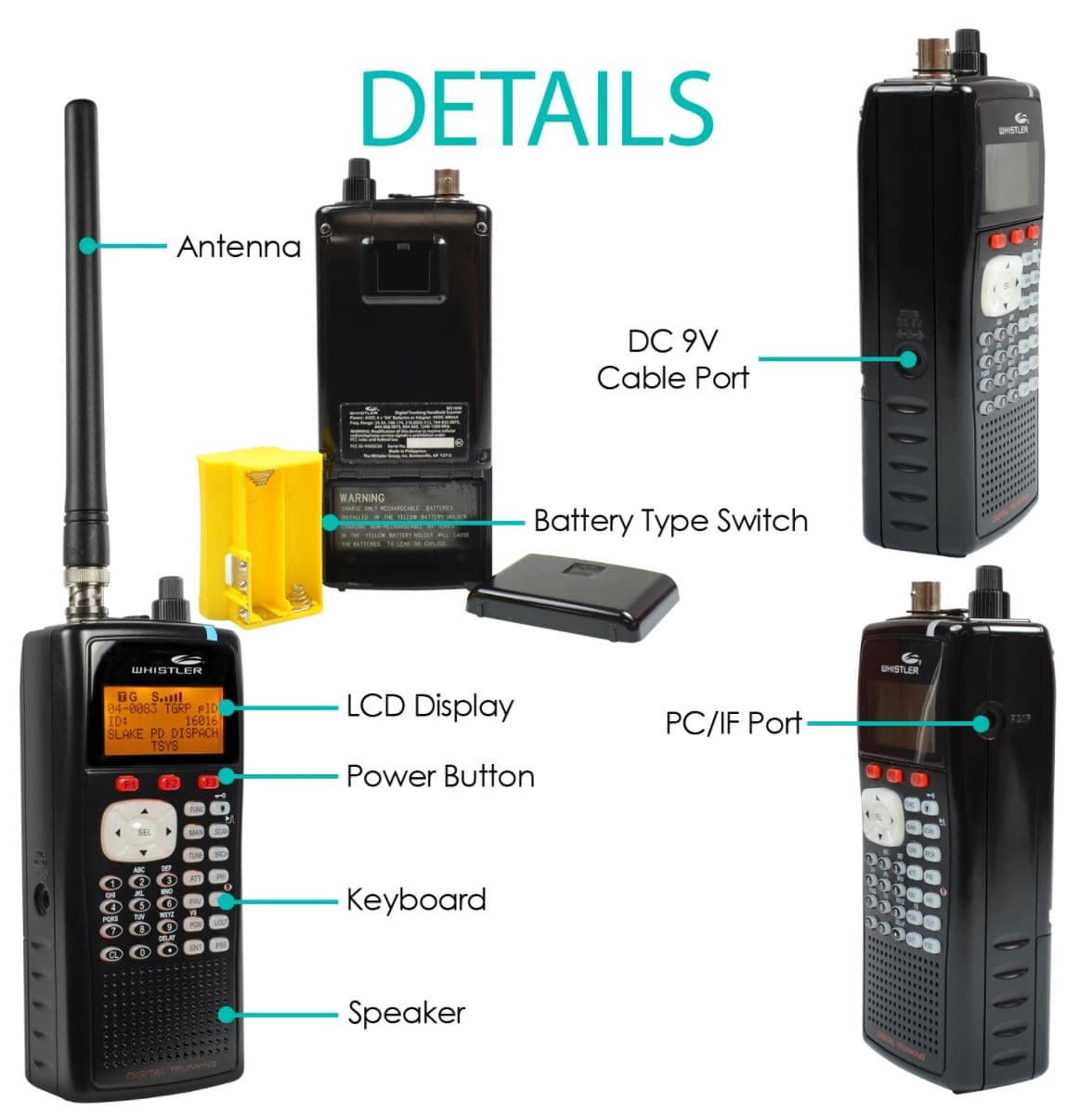 Skaner radiowy WHISTLER WS1040 ręczny cyfrowy odbiornik szerokopasmowy 25-1300MHz MOTOTRBO DMR EDACS