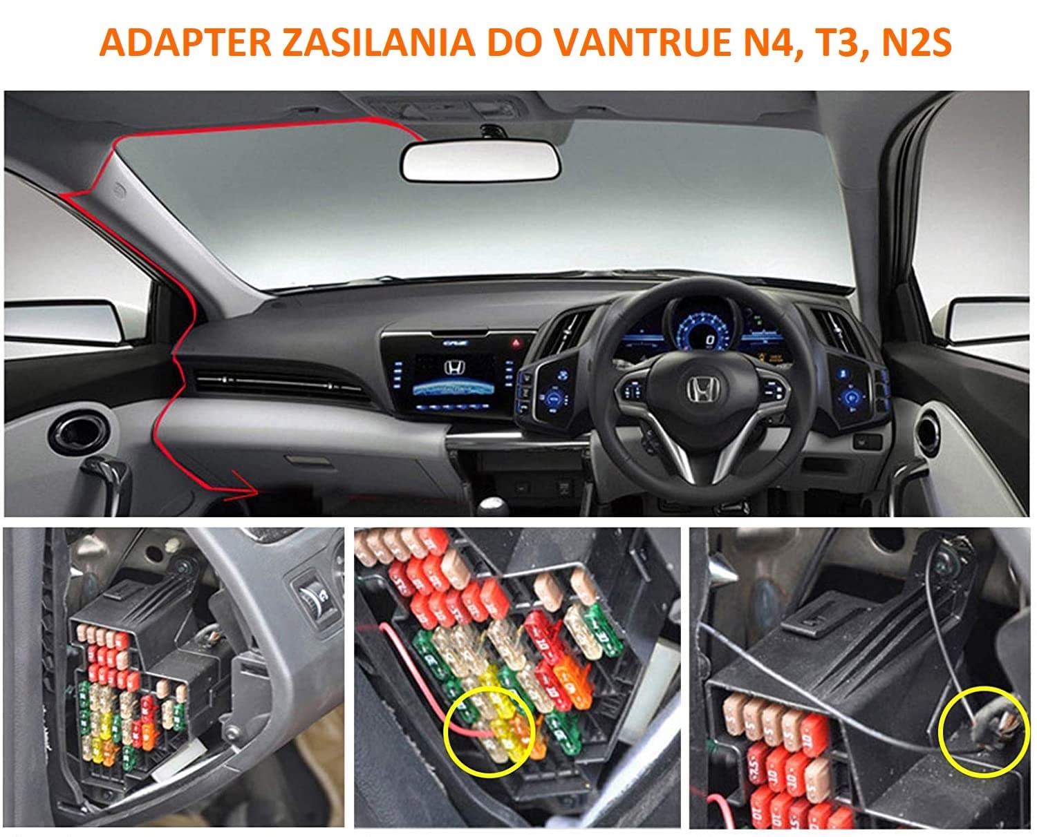 VANTRUE VP03 ACC zaawansowany moduł zasilania kamery samochodowej - adapter 12/24V do trybu parkingowego (hardwire kit)
