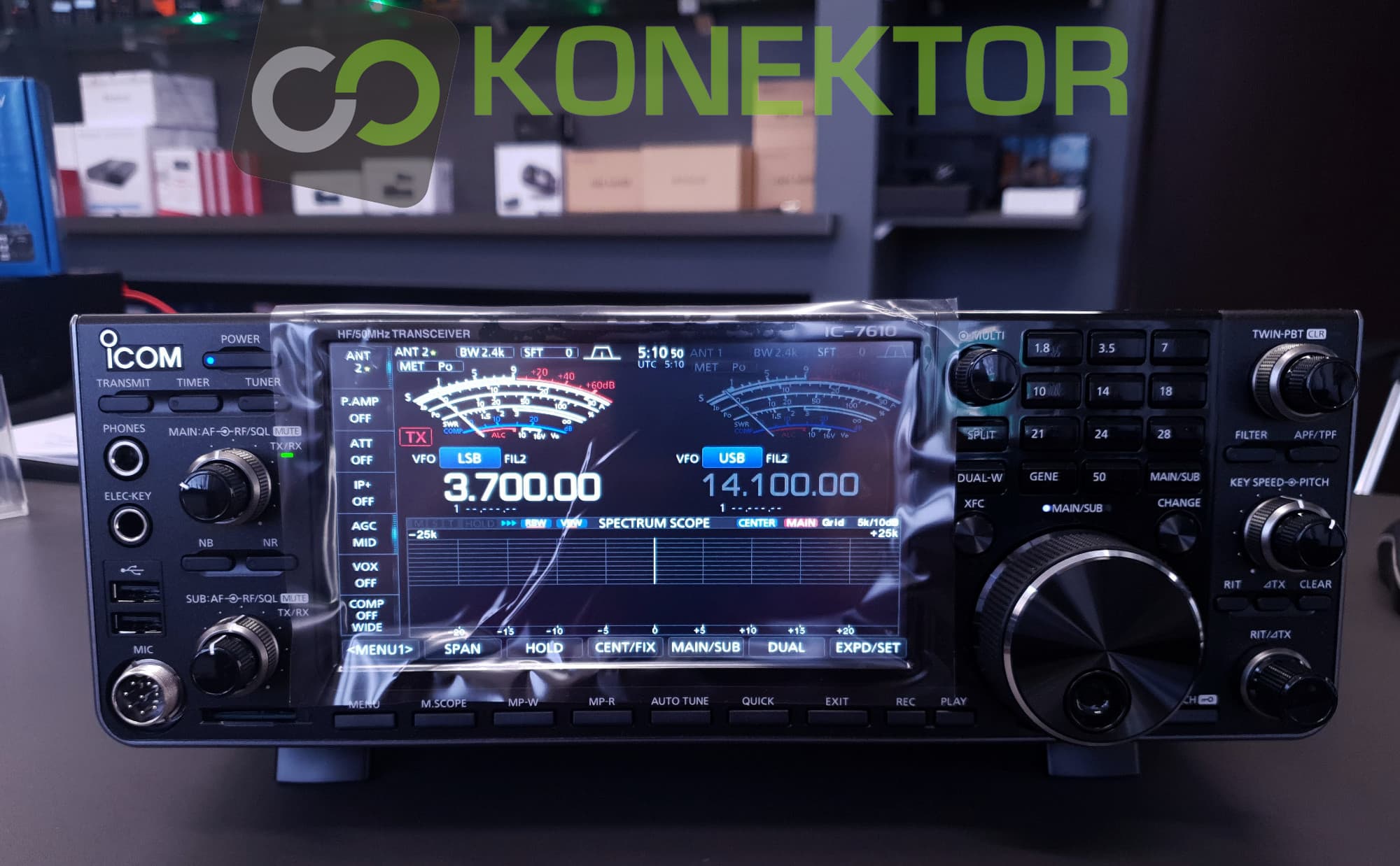 ICOM IC-7610 radiotelefon amatorski HF + 50MHz - analizator widma, dotykowy wyświetlacz - Made in Japan