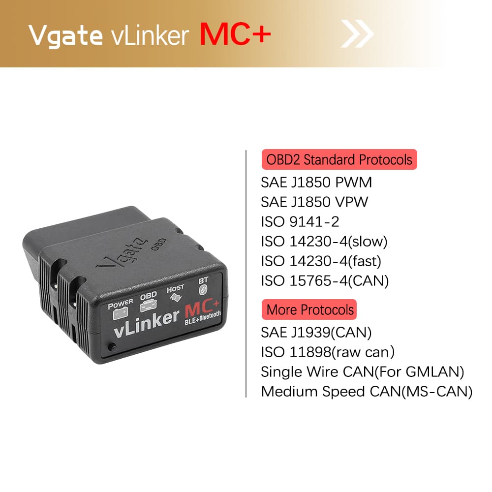 Vgate vLinker MC+ 4.0 BLE interfejs diagnostyczny OBD-2 polecany do Ford, BMW (do aplikacji FORScan, Bimmercode, Bimmerlink, Bimmer-Tool, Car Scanner itp.) Łódź, Zbąszyńska 2