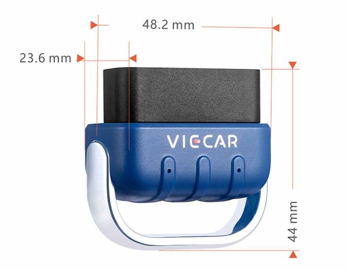 VIECAR Mini OBD VP005 uniwersalny interfejs skaner diagnostyczny OBD-2 odczyt/kasowanie błędów komputera - adapter bluetooth 5.0 iOS / Android / Windows