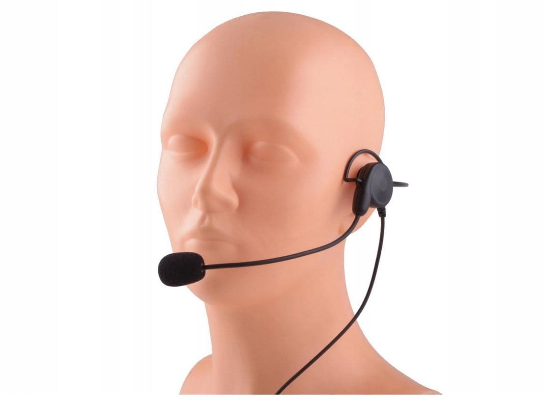 Ultralekki zestaw słuchawkowy, pałąk, PTT na palec, wtyk 2-pin Baofeng Kenwood Wouxun - np. do nauki jazdy, dla operatora maszyn, ASG