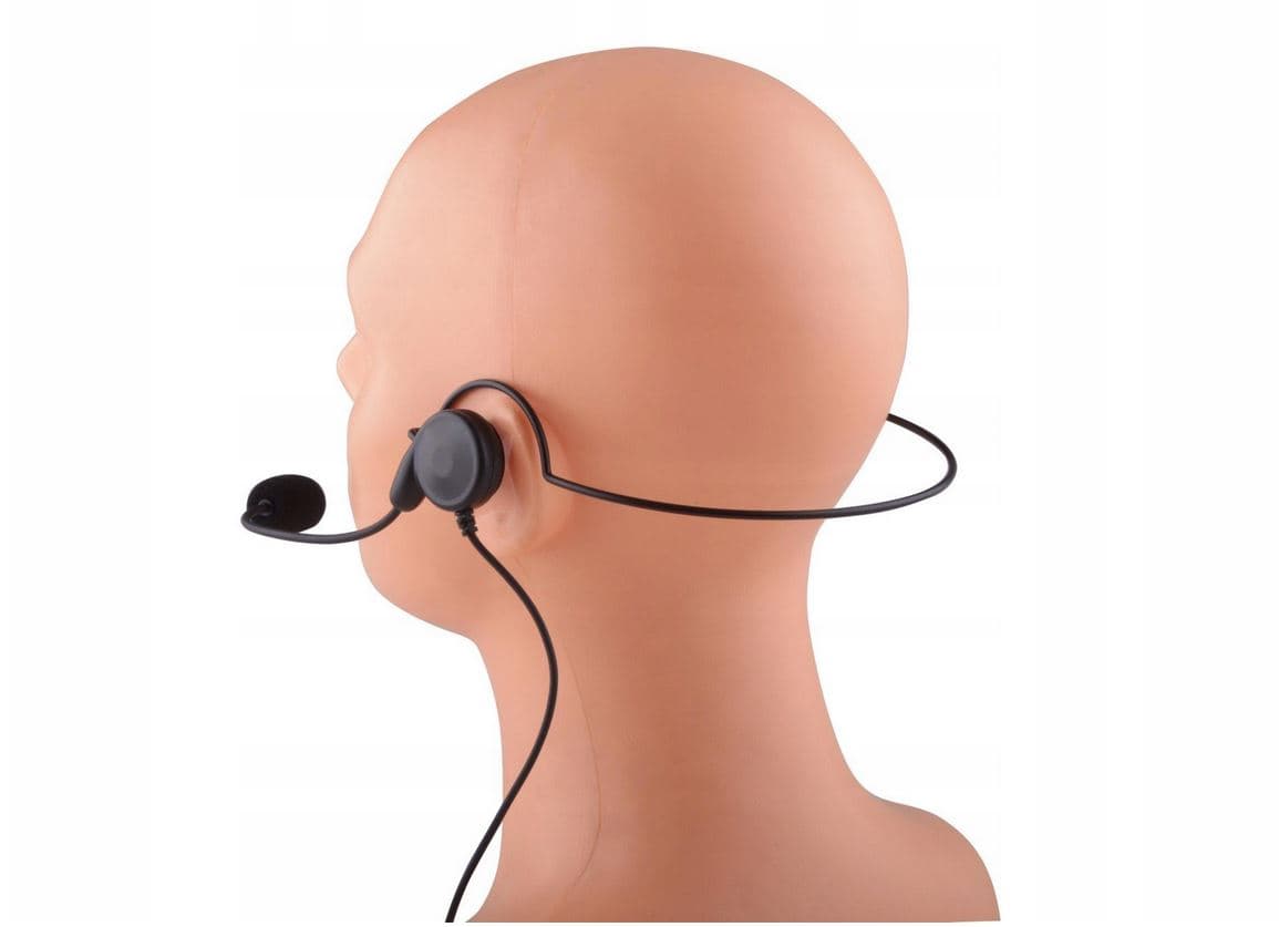 Ultralekki zestaw słuchawkowy, pałąk, PTT na palec, wtyk 2-pin Baofeng Kenwood Wouxun - np. do nauki jazdy, dla operatora maszyn, ASG