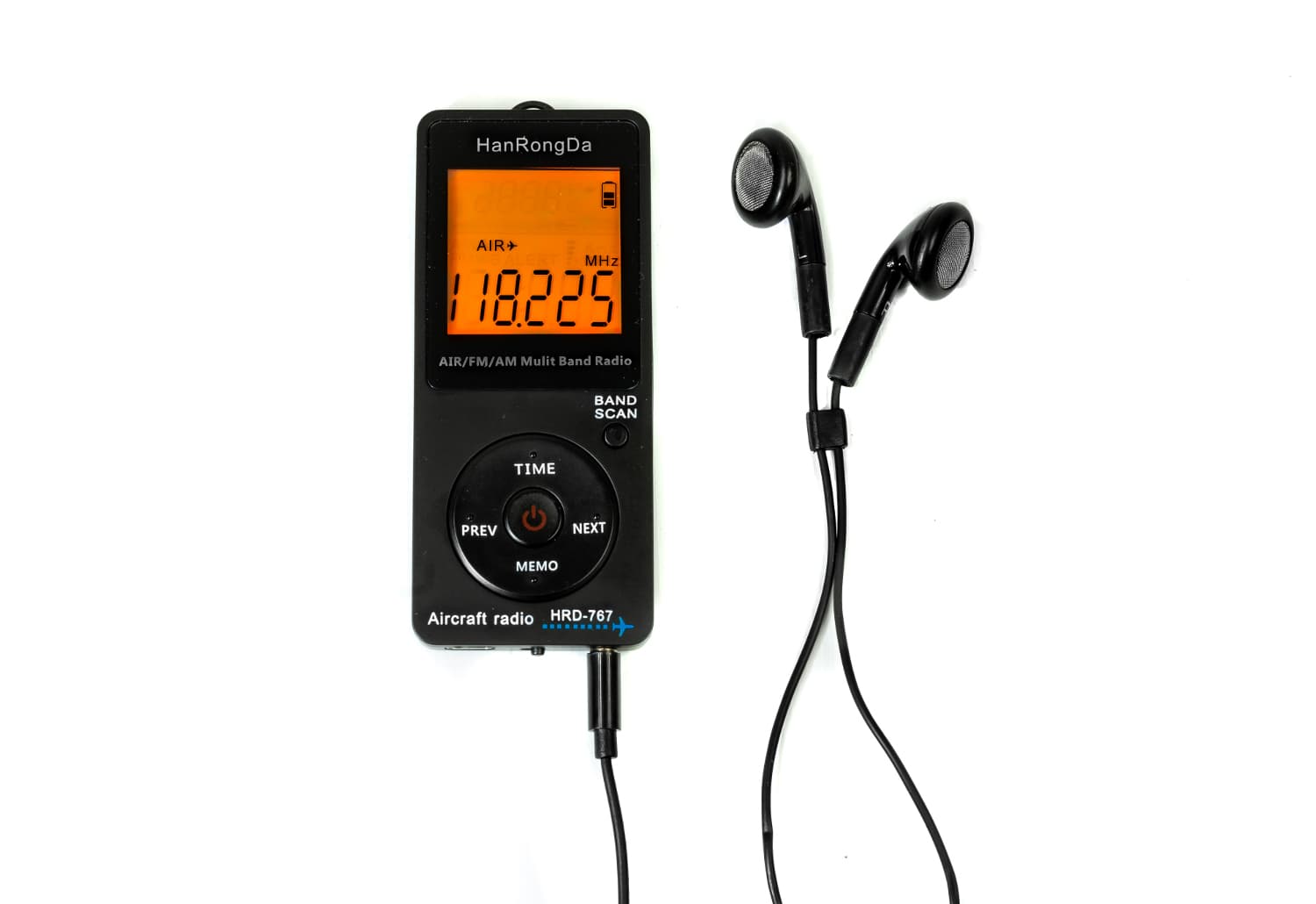 HRD-767 ultrakompaktowy odbiornik przenośny skaner AM/FM/AIR (rozgłośnie radiowe i lotnictwo)