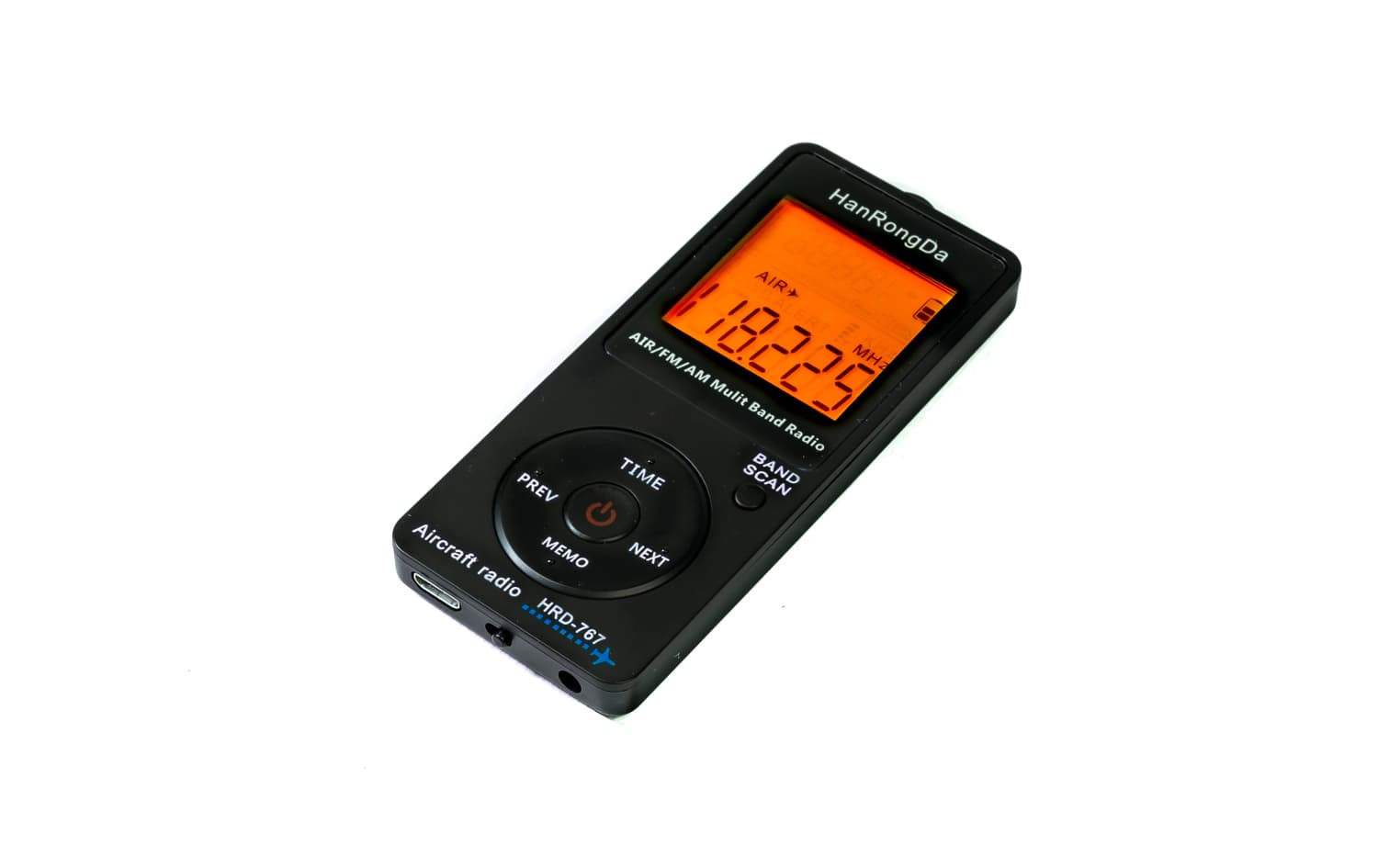 HRD-767 ultrakompaktowy odbiornik przenośny skaner AM/FM/AIR (rozgłośnie radiowe i lotnictwo)