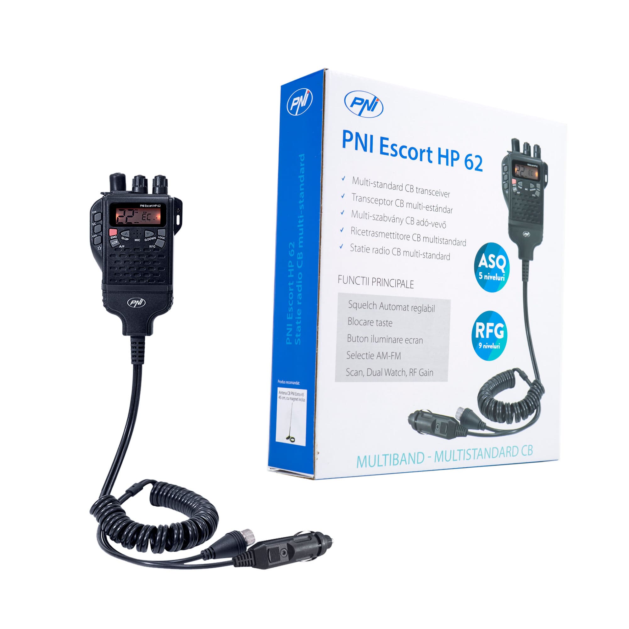 PNI Escort HP 62 CB radio ręczne samochodowe z automatyczną blokadą szumów (ręczniak)