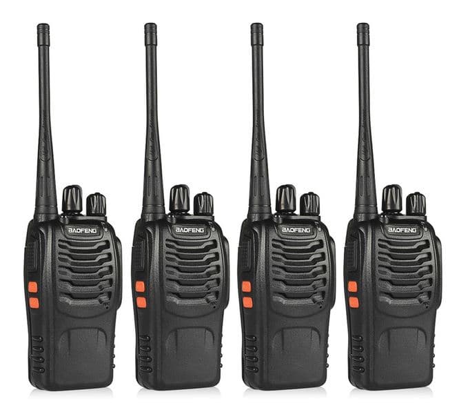Baofeng BF-888-S KOMPLET 4szt. krótkofalówki radiotelefony profesjonalne 2W UHF 400-470MHz POLSKA DYSTRYBUCJA