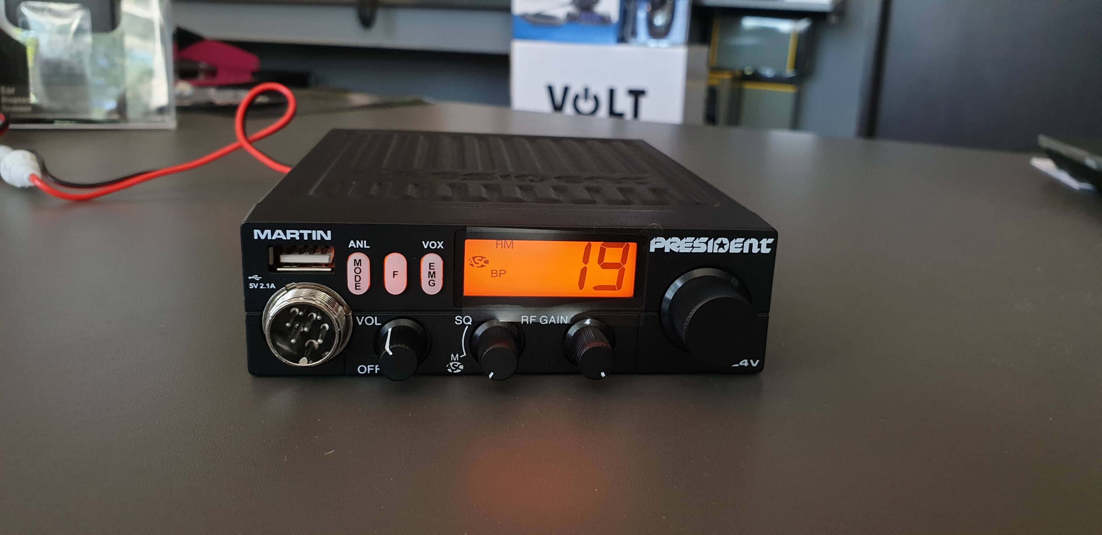 President Martin 12/24V kompaktowe CB radio z funkcją ASC (podobny do President Harry II ASC, Henry, Uniden 520)