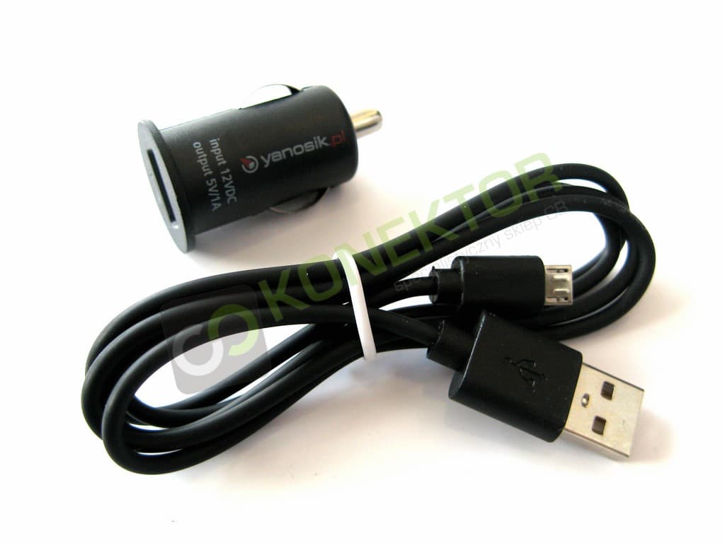 Oryginalna ładowarka + kabel zasilający microUSB do Yanosik GTR GT GTS XS (zasilacz) - Łódź, Zbąszyńska 2