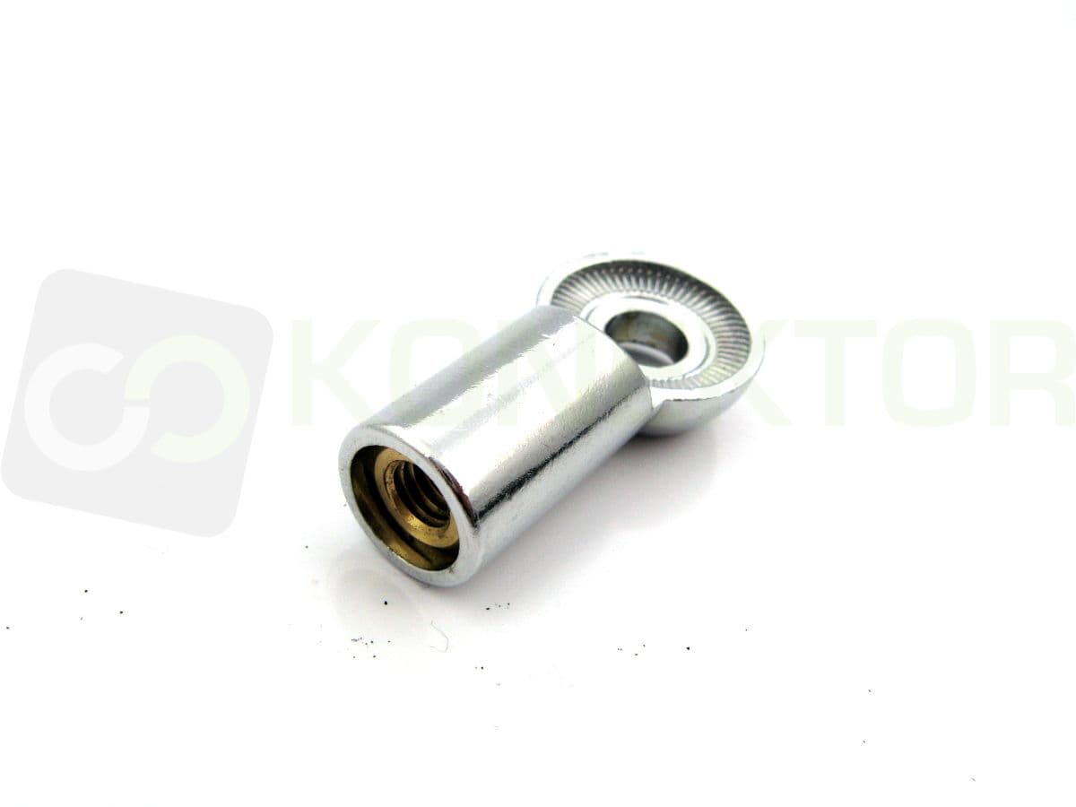 Adapter przejściówka gniazdo M6 / oczko DV wersja długa do VOLVO SCANIA MAN ACTROS, podstawa Pirat