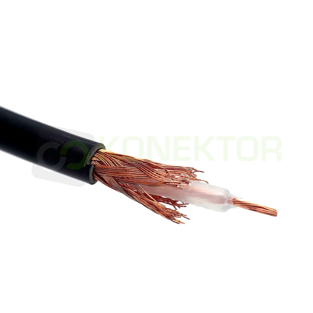 Kabel naprawczy do anteny CB - 5 metrów RG-58 + wtyk kątowy UC-1