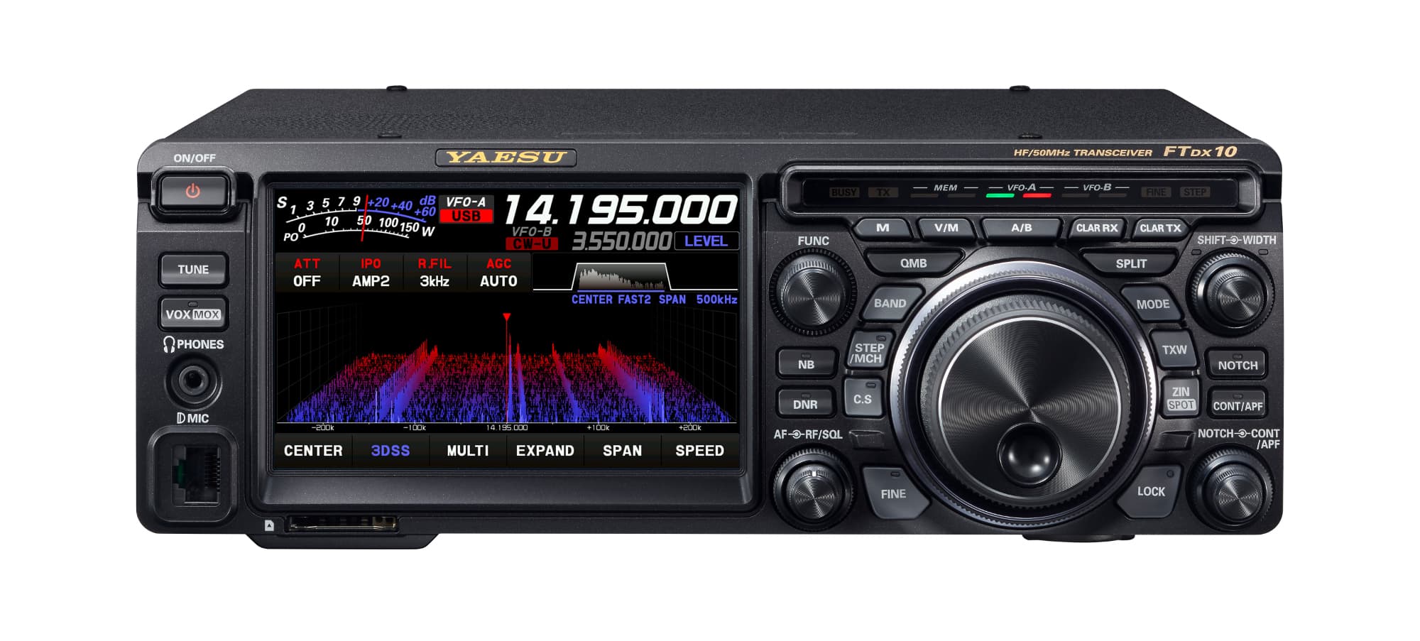 YAESU FTDX10 radiotelefon amatorski HF / 6m SDR 100W wodospad 3D, tuner antenowy (Yaesu FT-DX-10), CashBack 200€