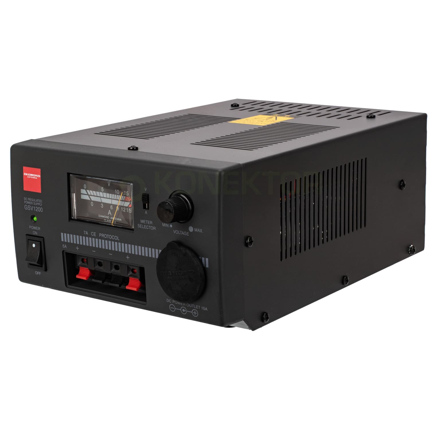 Zasilacz transformatorowy radiowy 15A DIAMOND GSV-1200 regulacja 1-15V (z blokadą napięcia 13,8V)