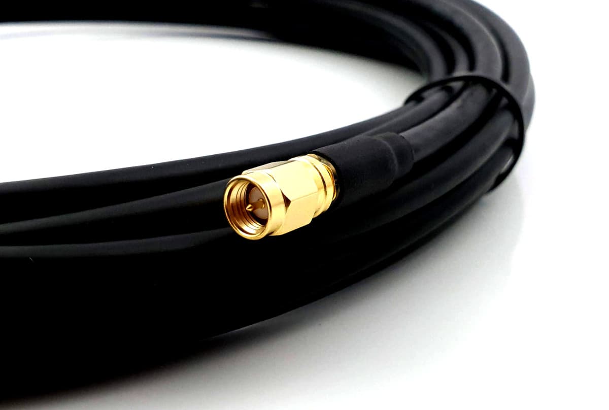 Kabel niskostratny RF-5 SATEC 5m + wtyk SMA + gniazdo SMA (okablowanie do radiotelefonów, skanerów, SDR, DVBT, LTE, WLAN itp.)