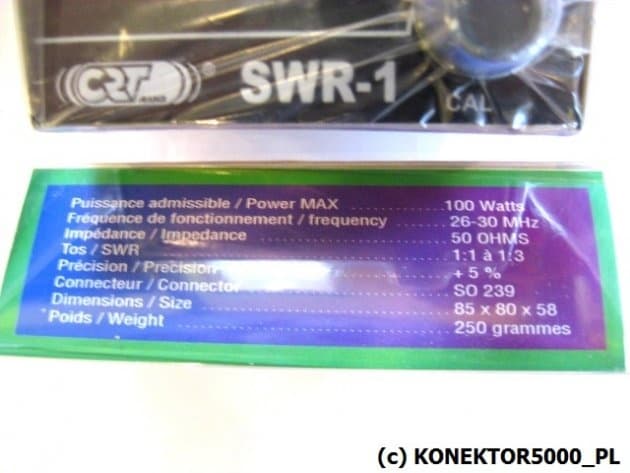 CRT SWR-1 reflektometr + KABEL POŁĄCZENIOWY / miernik SWR dla początkujących / POLSKA INSTRUKCJA