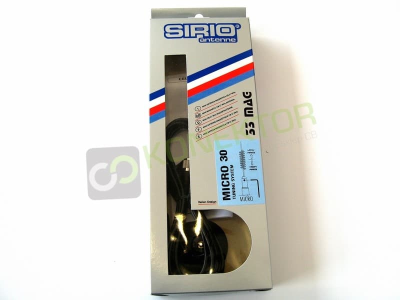 SIRIO MICRO 30 MAG dyskretna estetyczna antena CB magnesowa 30cm kabel 3m