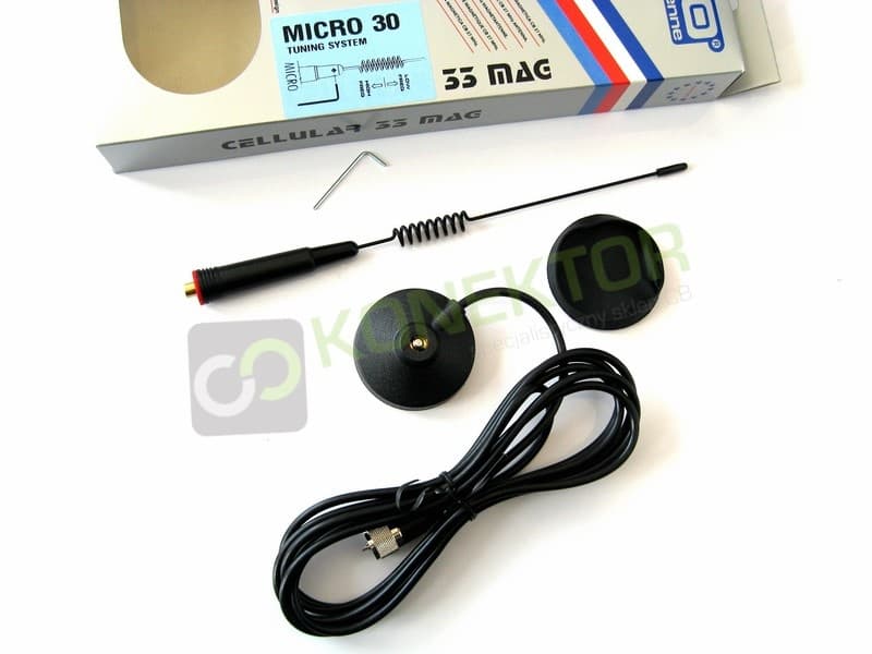 SIRIO MICRO 30 MAG dyskretna estetyczna antena CB magnesowa 30cm kabel 3m
