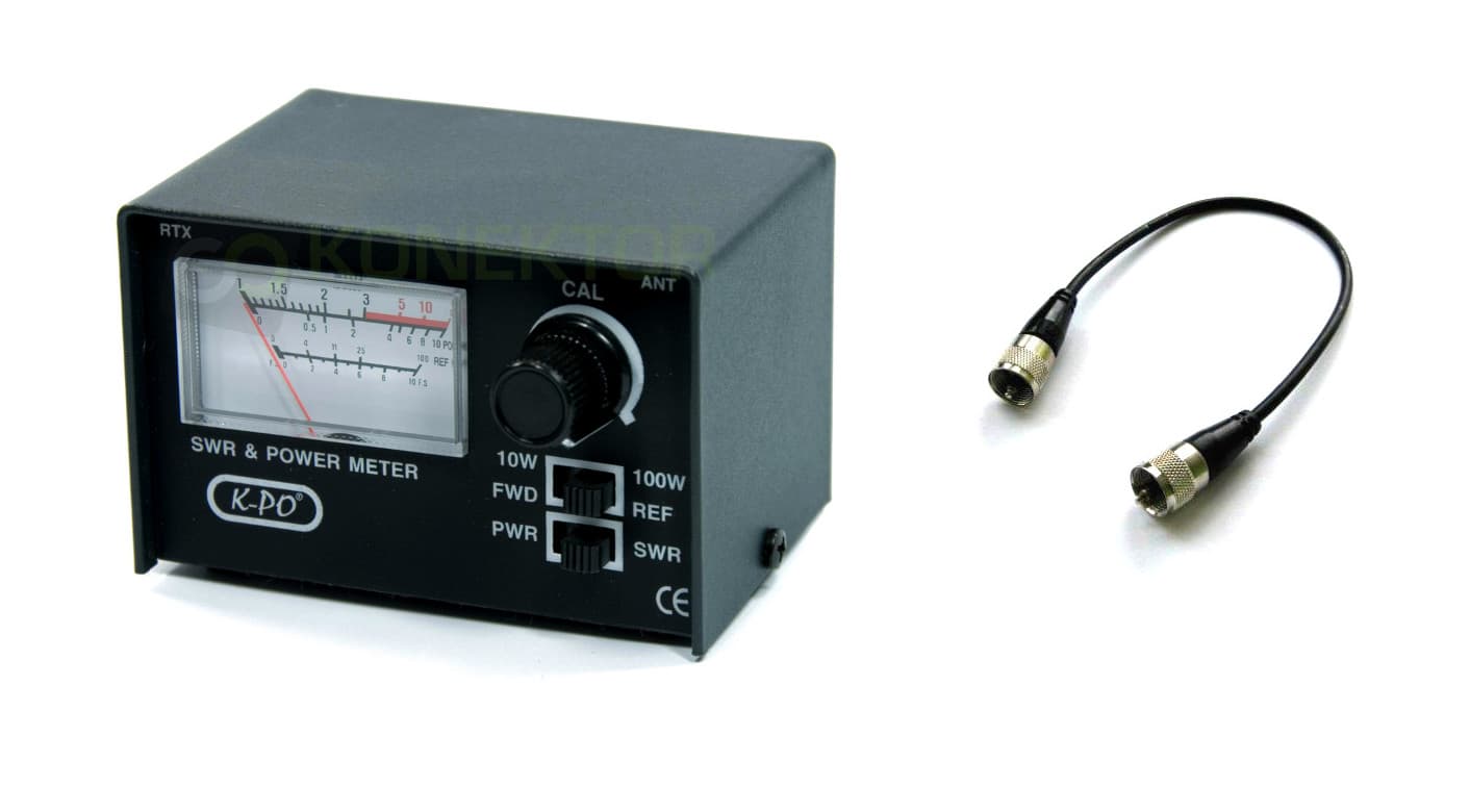 K-PO SWR-430 miernik SWR do strojenia anteny CB + kabel połączeniowy 50cm - reflektometr + polska instrukcja obsługi