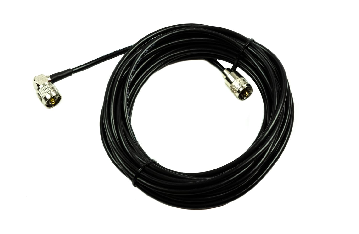Kabel RG-58 SATEC Premium 15m + wtyk kątowy UC-1 + wtyk prosty UC-1 (zmontowane okablowanie RG58 do CB/HF/VHF/SKANERY)