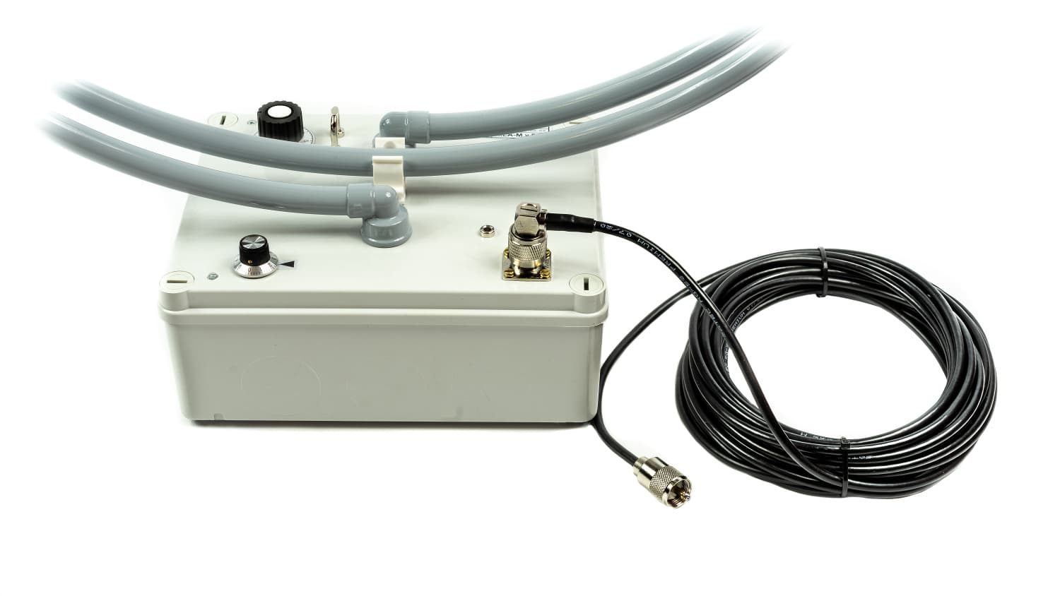 Kabel RG-58 SATEC Premium 15m + wtyk kątowy UC-1 + wtyk prosty UC-1 (zmontowane okablowanie RG58 do CB/HF/VHF/SKANERY)