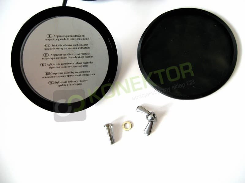 SIRIO POWER-MAG 125 DV z długim kablem 5m - podstawa magnetyczna 12,5cm do anten na "motylek"