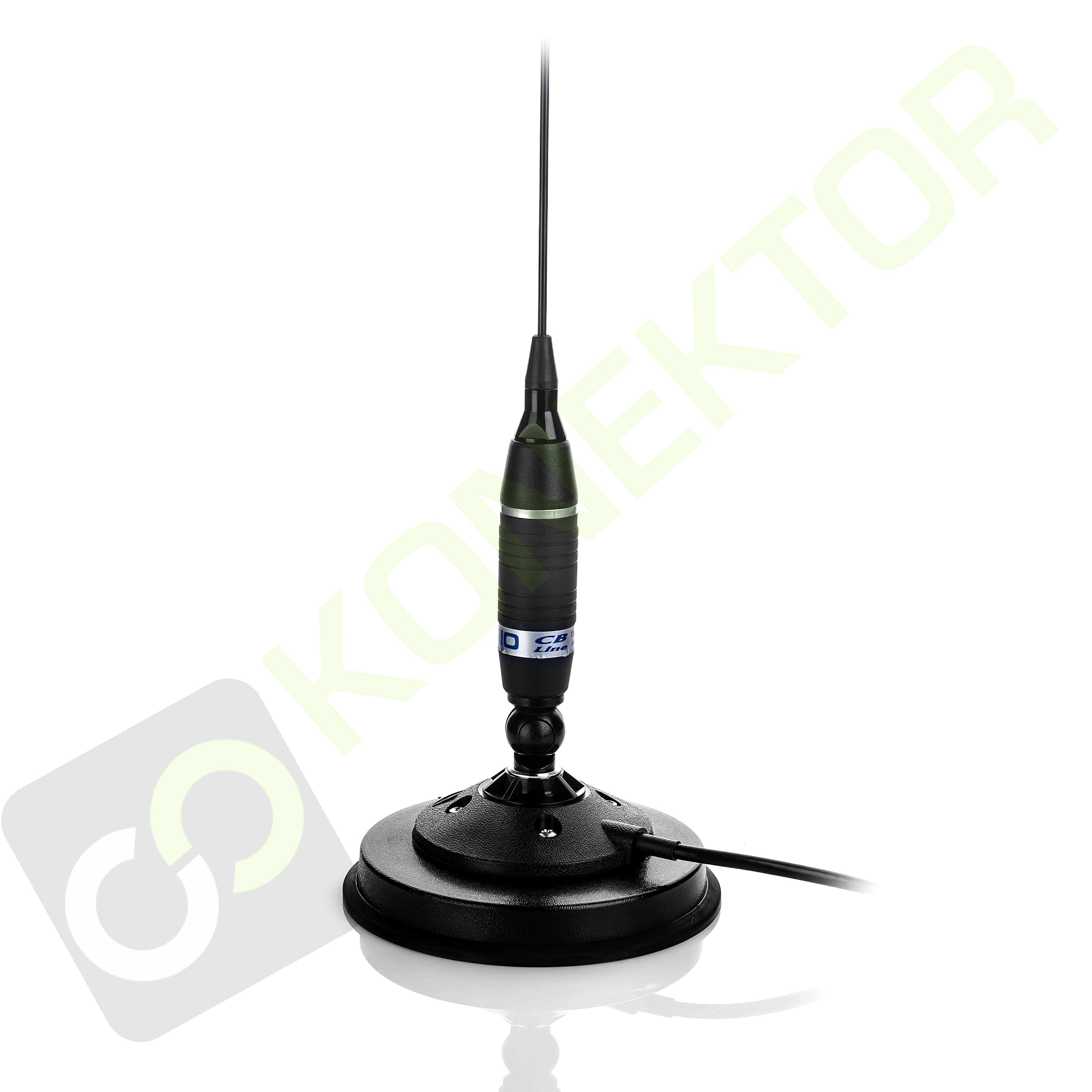 SIRIO OMEGA 27 Black MAG 125 Antena CB magnesowa 95cm na dużym magnesie Sirio 125mm dłuższy kabel 6 metrów