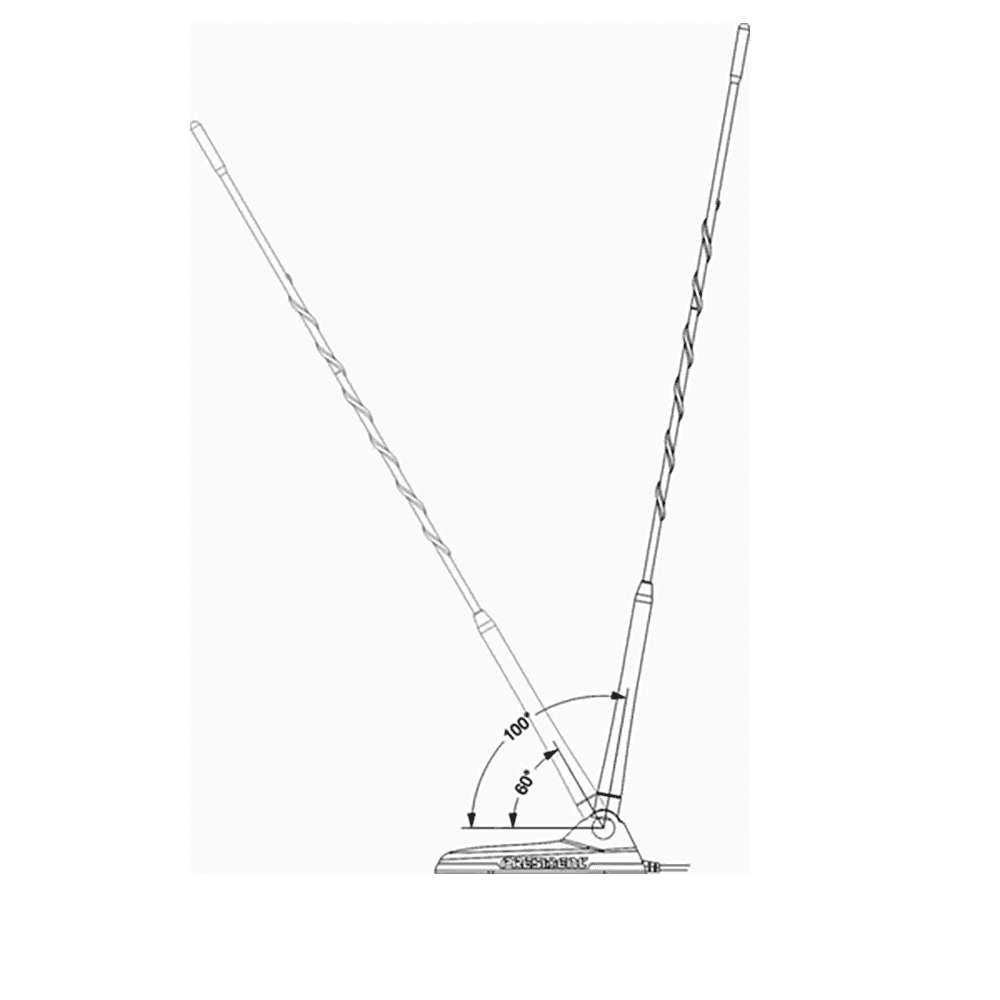 President Virginia antena CB 50cm - wersja z dłuższym kablem 5m - dyskretny wygląd jak antena FM!, super mocny magnes