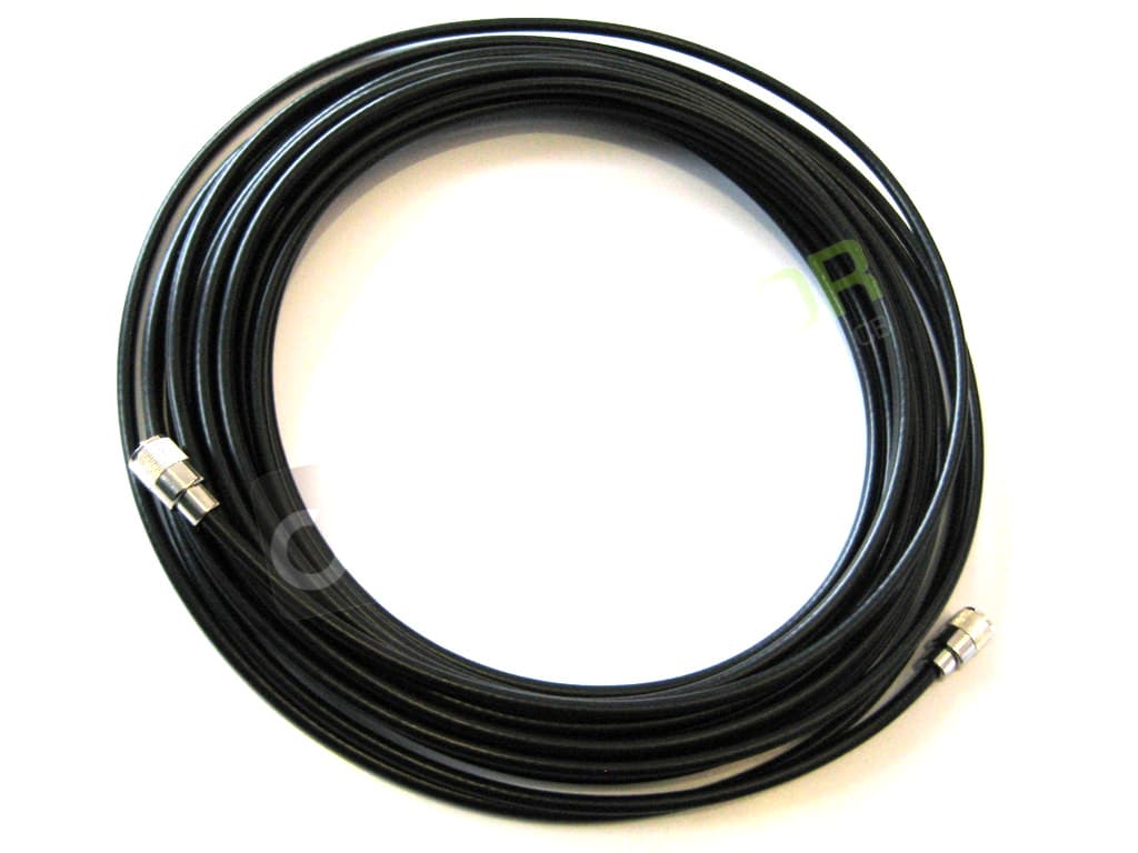 Kabel niskostratny RF-7 SATEC GERMANY 20m + zalutowane wtyki UC-1 PTFE/Gold (okablowanie RF7 do HF/CB/VHF/UHF/skanery)