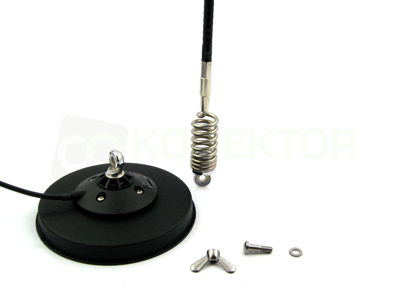 SIRIO DELTA 27 SUPERMAG mocny magnes 16cm Antena CB magnesowa helikalna 95cm dłuższy kabel 6m (z SIRIO MAG 145 DV)