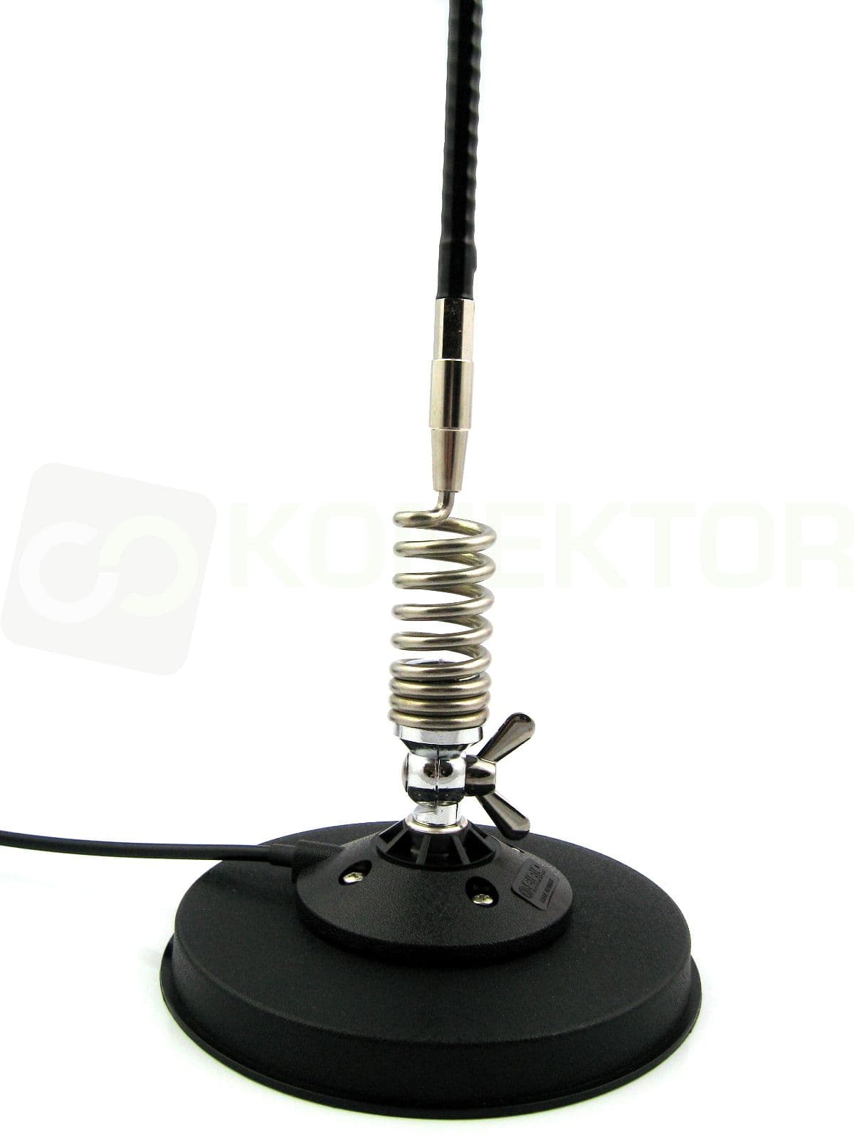 SIRIO DELTA 27 SUPERMAG mocny magnes 16cm Antena CB magnesowa helikalna 95cm dłuższy kabel 6m (z SIRIO MAG 145 DV)