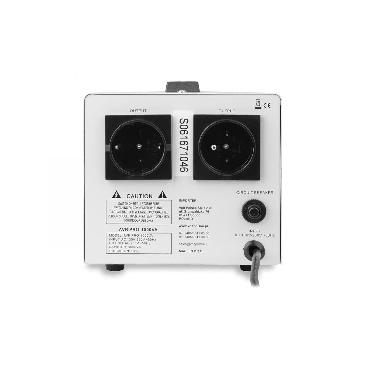 VOLT AVR PRO 1000 3% SERVO automatyczny stabilizator napięcia 230 AVC 1000W