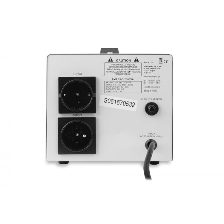 VOLT AVR PRO 2000 3% SERVO automatyczny stabilizator napięcia 230 AVC 2000W