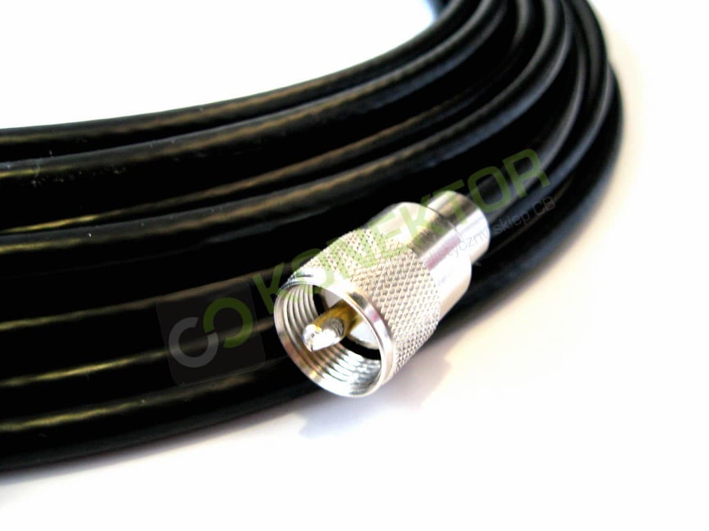 Kabel niskostratny RF-7 SATEC GERMANY 25m + zalutowane wtyki UC-1 PTFE/Gold (okablowanie RF7 do HF/CB/VHF/UHF/skanery)