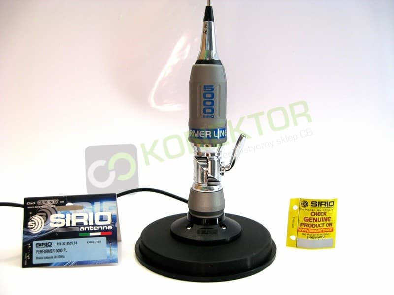 SIRIO PERFORMER 5000 PL + magnes 16cm SIRIO Antena CB magnesowa 196cm dłuższy kabel 6 metrów