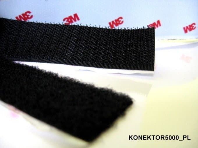 Rzep montażowy CB 3M Scotchmate długość 25cm gotowego połączenia (mocowanie CB radia)