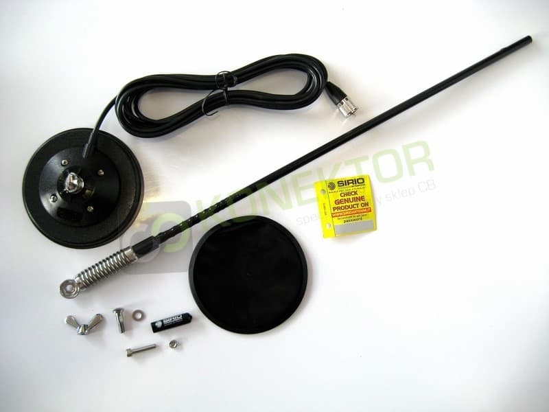 SIRIO T-3 27 SUPERMAG (T3 27) supermocny magnes 12,5cm Antena CB magnesowa helikalna 62cm dłuższy kabel 7 metrów