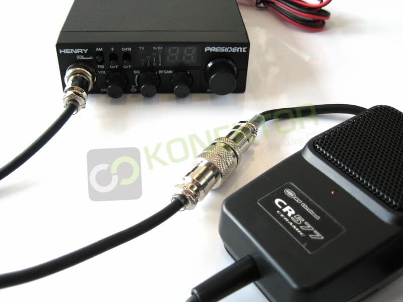 Przejściówka mikrofonowa 6-pin President / 4-pin Uniden (wtyk 6-PIN/gniazdo 4-PIN) adapter mikrofonowy dł. 20cm