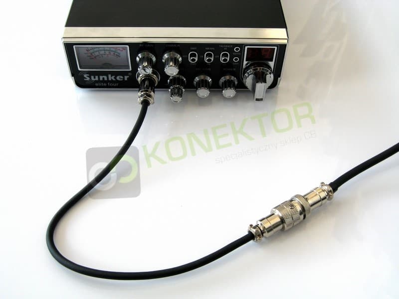 Przejściówka mikrofonowa 4-pin Uniden / 6-pin President (wtyk 4-PIN/gniazdo 6-PIN) adapter mikrofonowy dł. 20cm