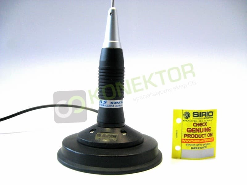 SIRIO AS-100 (AS100) MAG 125 (duży magnes 12,5cm) Antena CB magnesowa 102cm dłuższy kabel 5 metrów