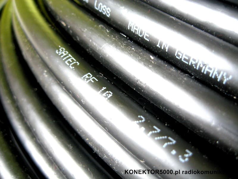 Kabel niskostratny RF-10 SATEC GERMANY 20m + zalutowane wtyki złocone UC-1 RF10 (lepszy od RG-213)