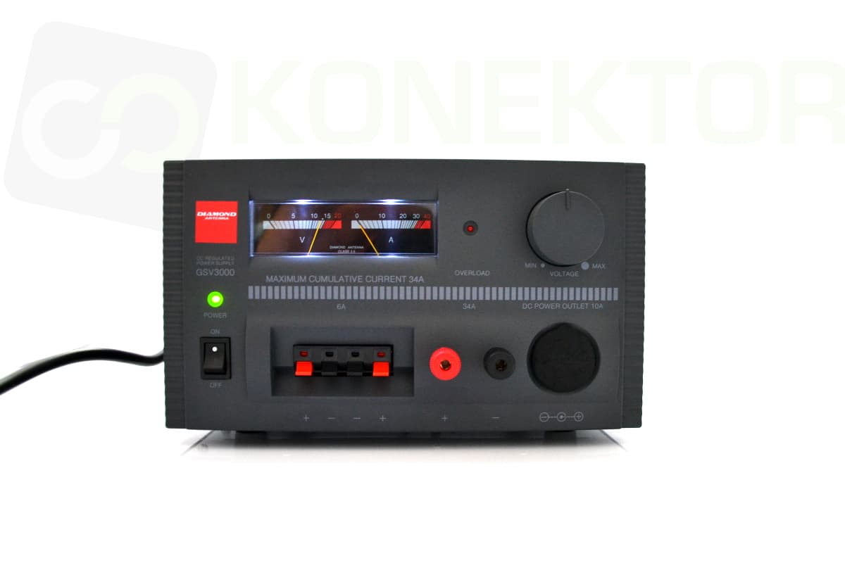 DIAMOND GSV-3000 zasilacz transformatorowy 1-15V 27A wersja KONEKTOR (podświetlenie, czujnik termiczny, wentylator NOCTUA)
