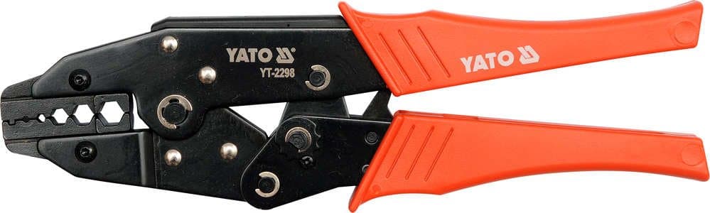 Zaciskarka Yato YT-2298 do wtyków UC-1, N, SMA, BNC, TNC itp. na przewody RG-58, RF-5, H-155, RF-7, RG-59, RG-62, RG-6, RG-316, RG-178