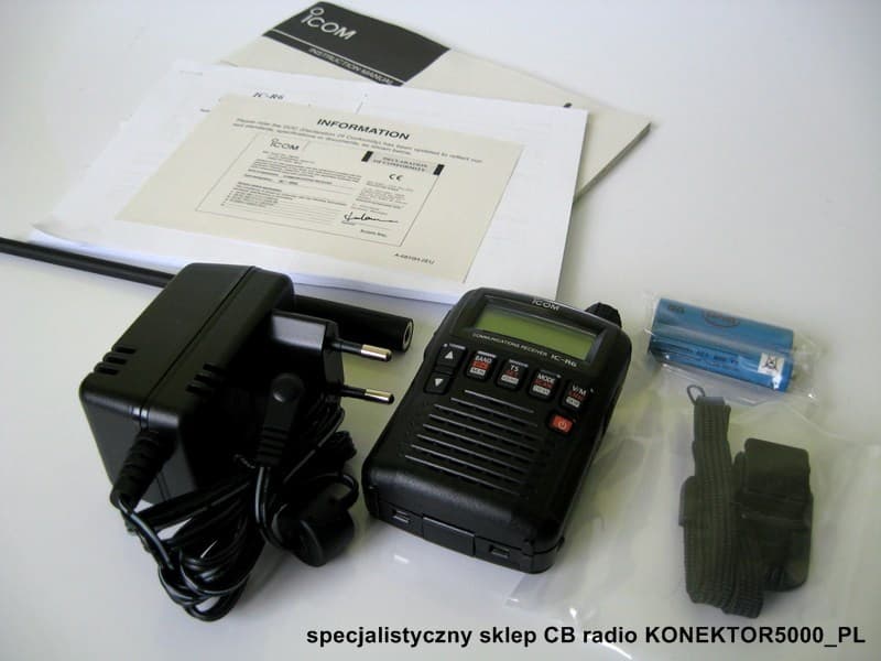 Skaner radiowy ICOM IC-R6 + skuteczniejsze anteny + oprogramowanie + kabel do programowania - POLECANY ZESTAW