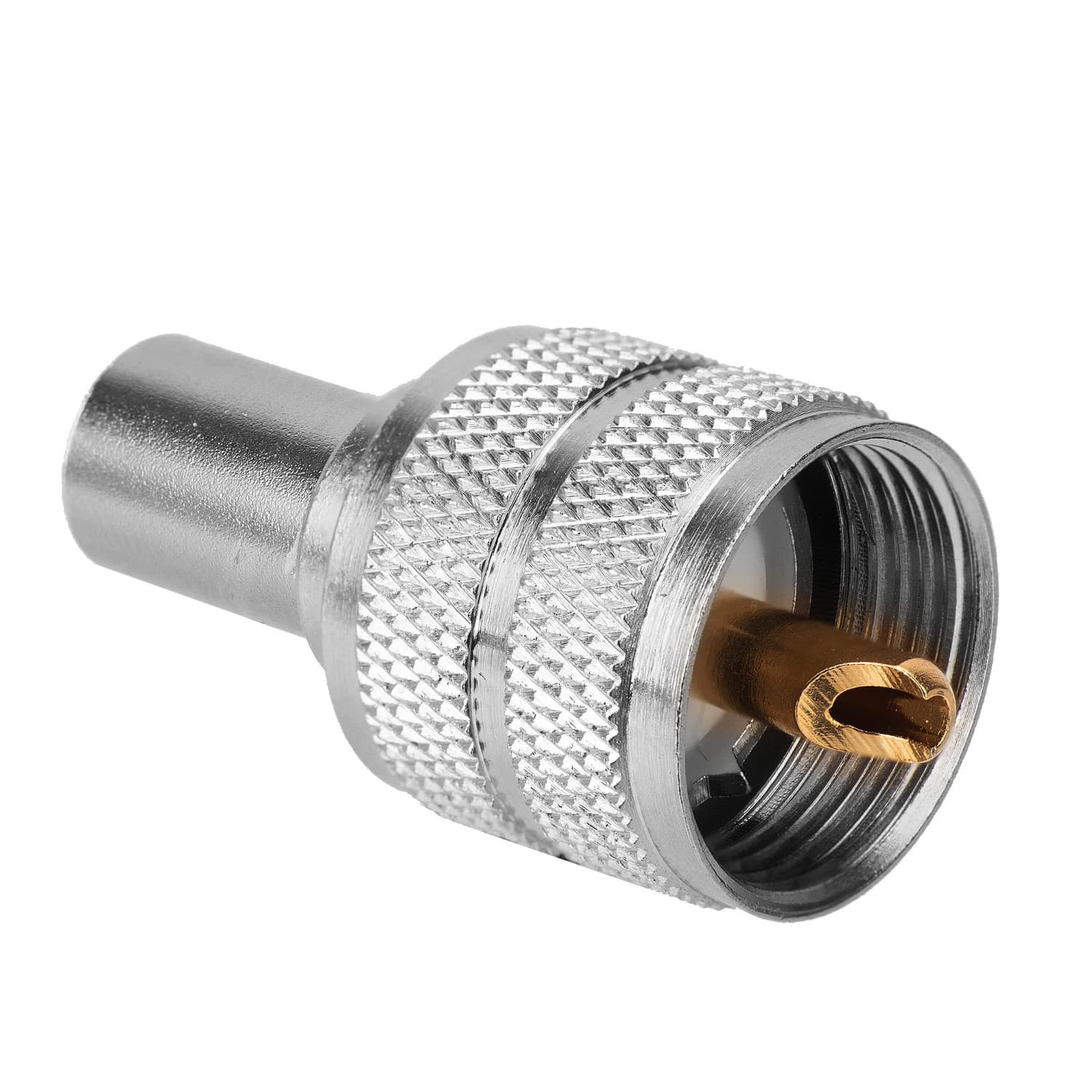 Wtyk UC-1 zaciskany na przewód RF-7, UltraFlex 7, Aircell-7 PTFE/Gold RADIORA (złącze PL-259 proste, z termokurczem)