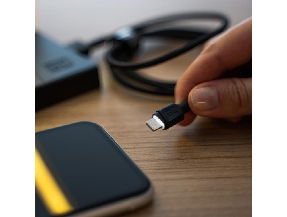 GC RAY kabel przewód zasilający USB / Lightning Apple iPhone iPad 120cm LED nylonowy wytrzymały SUPERJAKOŚĆ