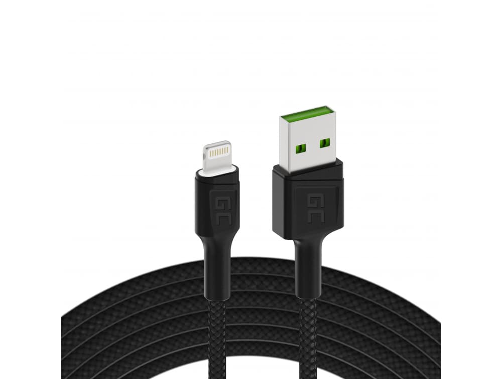 GC RAY kabel przewód zasilający USB / Lightning Apple iPhone iPad 120cm LED nylonowy wytrzymały SUPERJAKOŚĆ