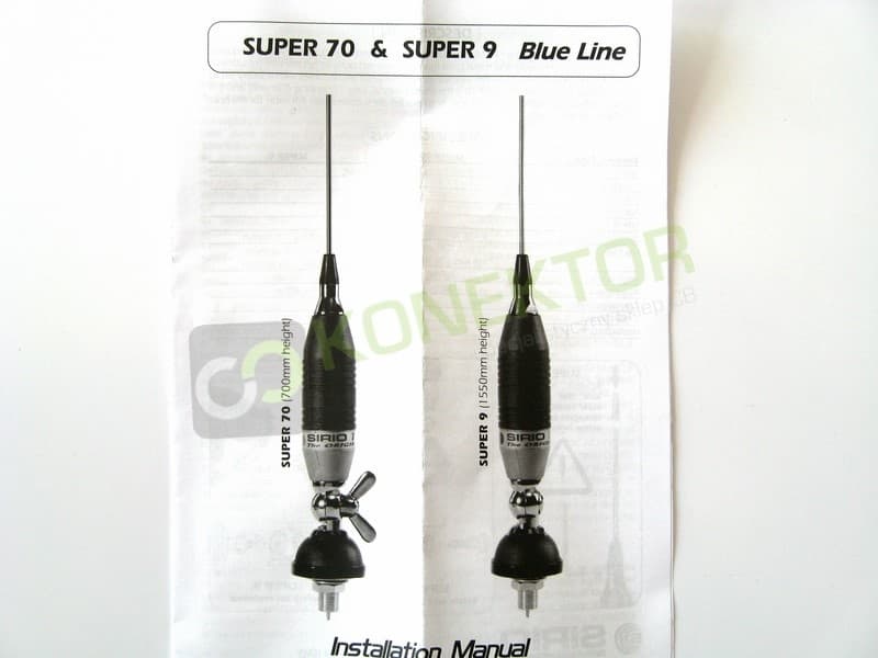 SIRIO SUPER 70 Antena CB montażowa (do montażu) 70cm kabel 4m
