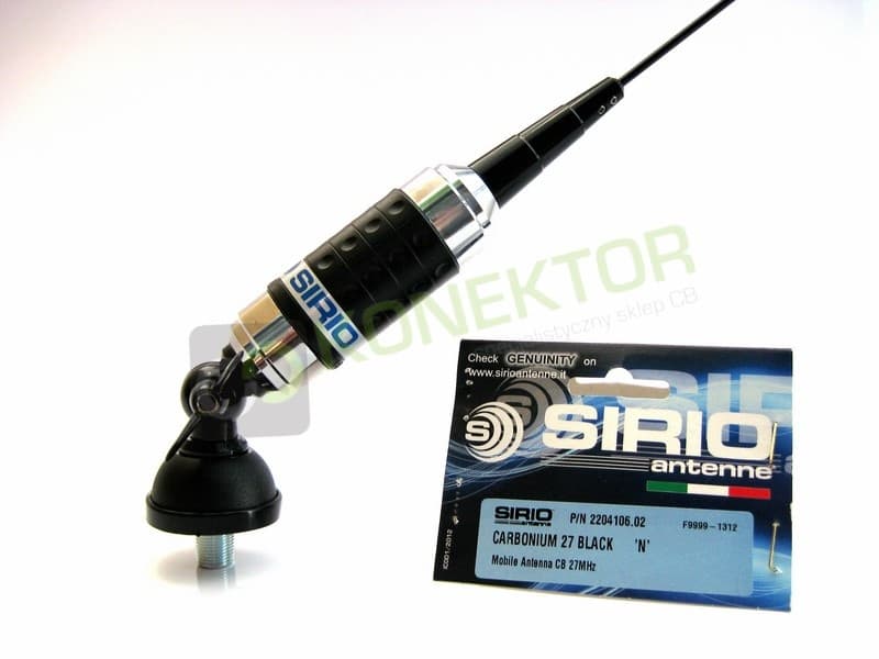 Sirio Carbonium 27 Black Antena CB montażowa 113cm kabel 4m