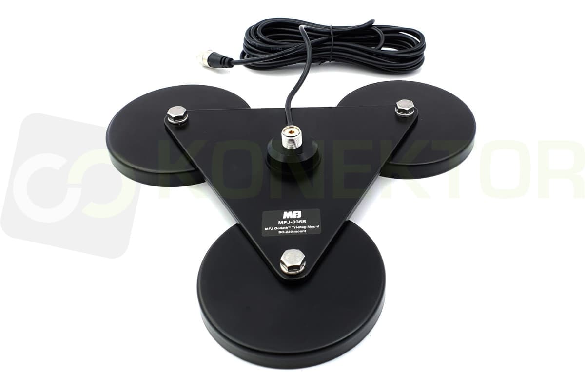 MFJ GOLIATH supermocna potrójna podstawa magnetyczna 32cm złącze PL (SO-239)