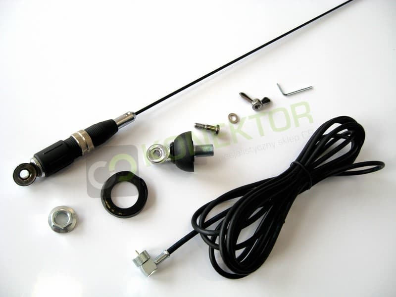 SIRIO MINI SNAKE 27 Antena CB montażowa (do montażu) 69cm kabel 4m + uchwyt klapowy President KF-150